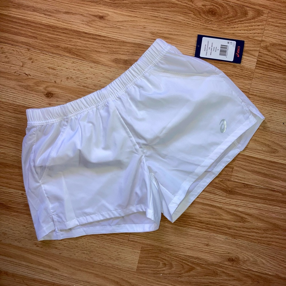 NWT ASICS Women’s White Tennis Athletic Practice Shorts Med Large - Picture 4 of 13